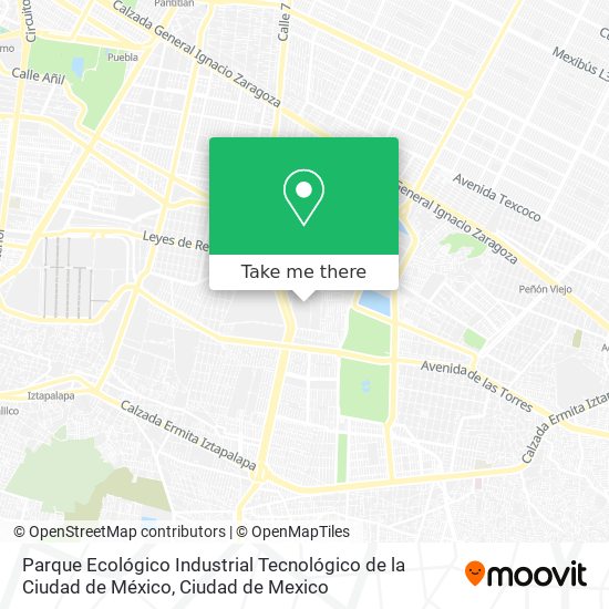 Mapa de Parque Ecológico Industrial Tecnológico de la Ciudad de México