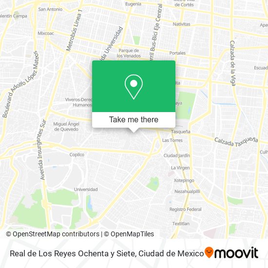 Mapa de Real de Los Reyes Ochenta y Siete