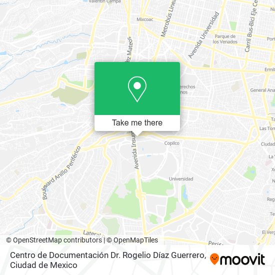 Mapa de Centro de Documentación Dr. Rogelio Díaz Guerrero