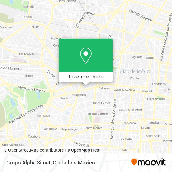 Grupo Alpha Simet map