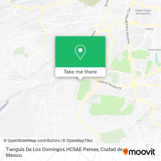 Mapa de Tianguis De Los Domingos HCSAE Pemex