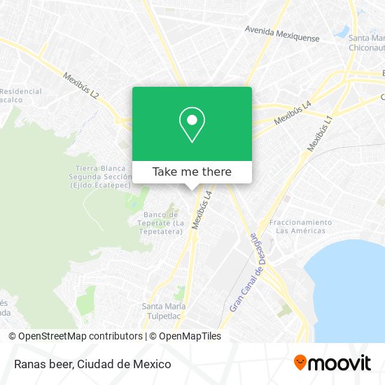 How to get to Ranas beer in Coacalco De Berriozábal by Bus or Train?