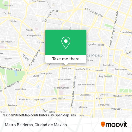 Mapa de Metro Balderas