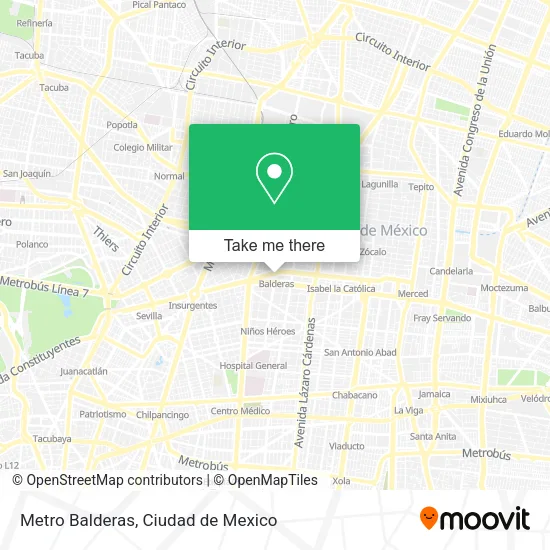 Metro Balderas map