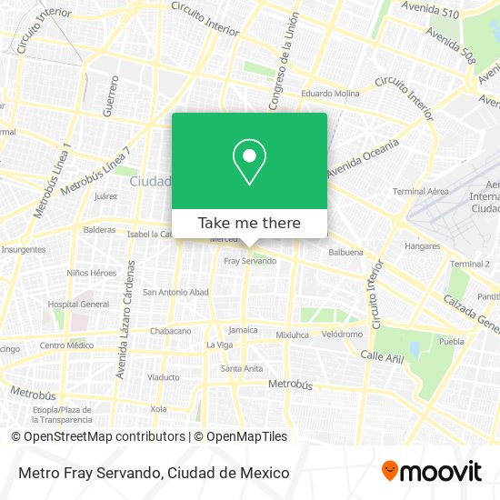 Metro Fray Servando map