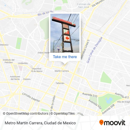 Metro Martín Carrera map