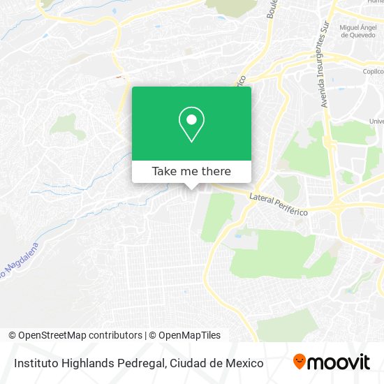 Mapa de Instituto Highlands Pedregal