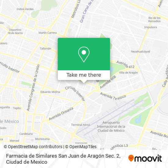 Farmacia de Similares San Juan de Aragón Sec. 2 map