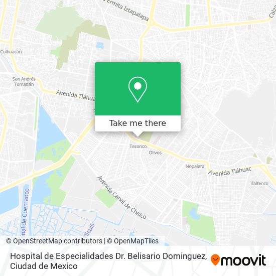 Hospital de Especialidades Dr. Belisario Dominguez map
