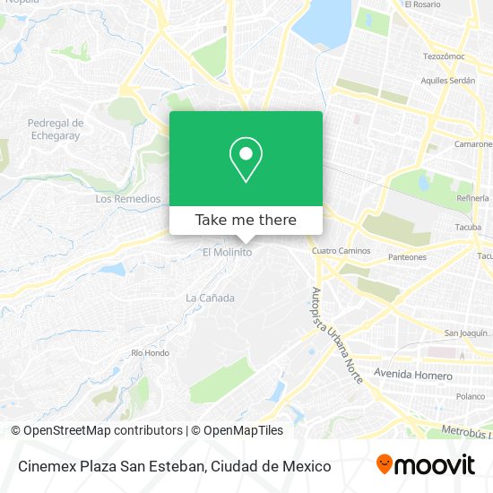 Cinemex Plaza San Esteban map