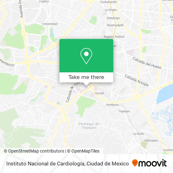 Mapa de Instituto Nacional de Cardiología