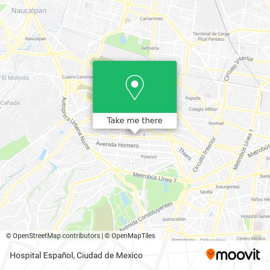 Hospital Español map