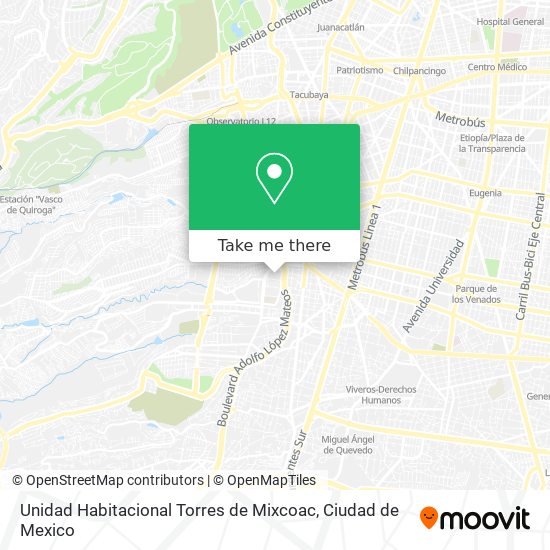 Unidad Habitacional Torres de Mixcoac map