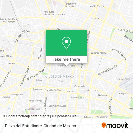 Mapa de Plaza del Estudiante