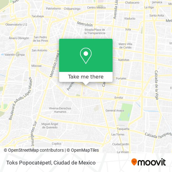 Mapa de Toks Popocatépetl
