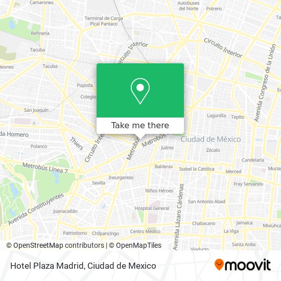 Mapa de Hotel Plaza Madrid