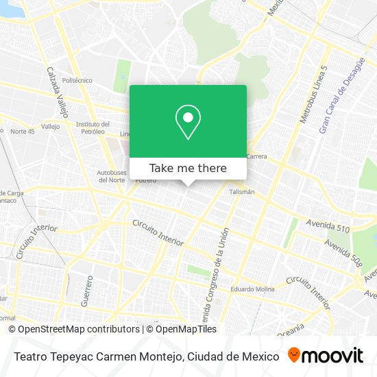Teatro Tepeyac Carmen  Montejo map