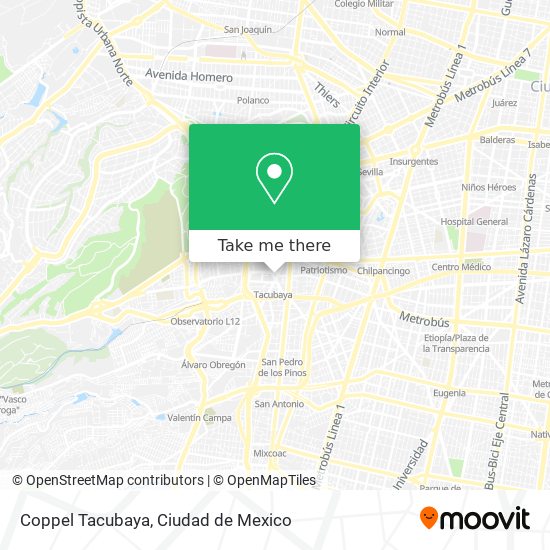 Coppel Tacubaya map