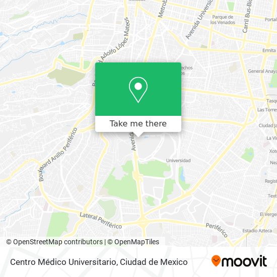 Mapa de Centro Médico Universitario