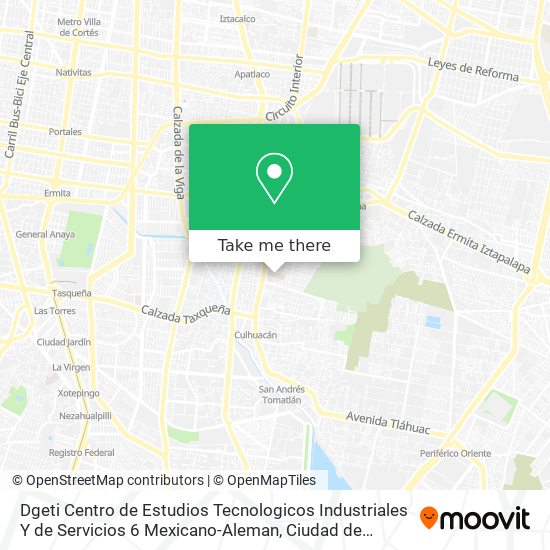 Dgeti Centro de Estudios Tecnologicos Industriales Y de Servicios 6 Mexicano-Aleman map