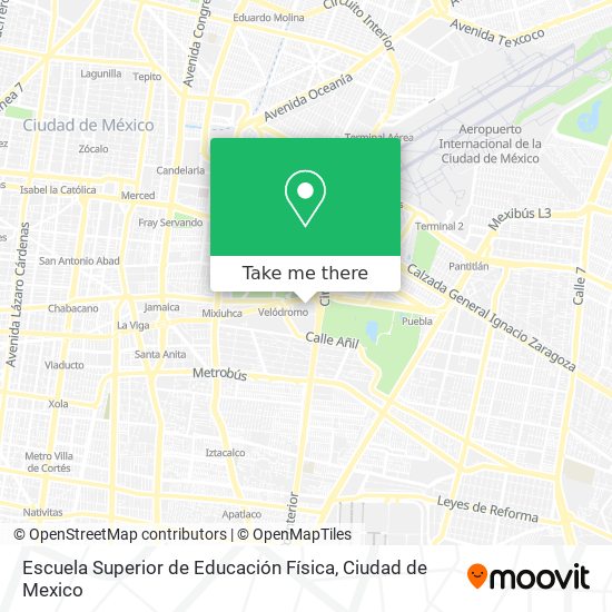 Mapa de Escuela Superior de Educación Física