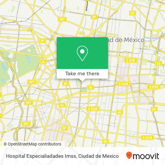 Mapa de Hospital Especialiadades Imss