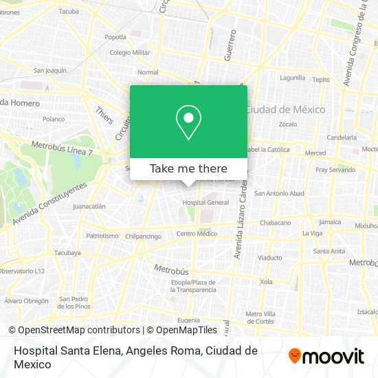 Hospital Santa Elena, Angeles Roma map