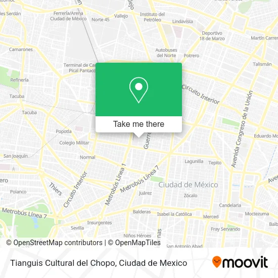 Mapa de Tianguis Cultural del Chopo