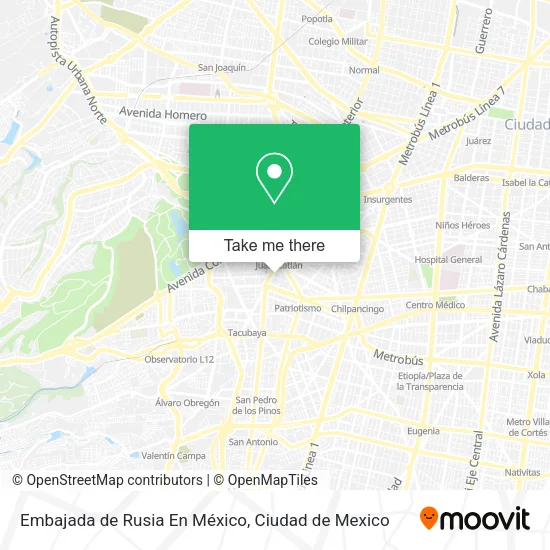 Embajada de Rusia En México map