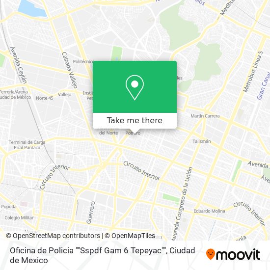 Oficina de Policia ""Sspdf Gam 6 Tepeyac"" map