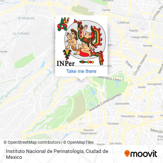 Instituto Nacional de Perinatología map