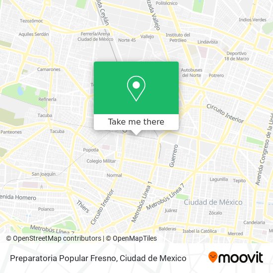 Mapa de Preparatoria Popular Fresno