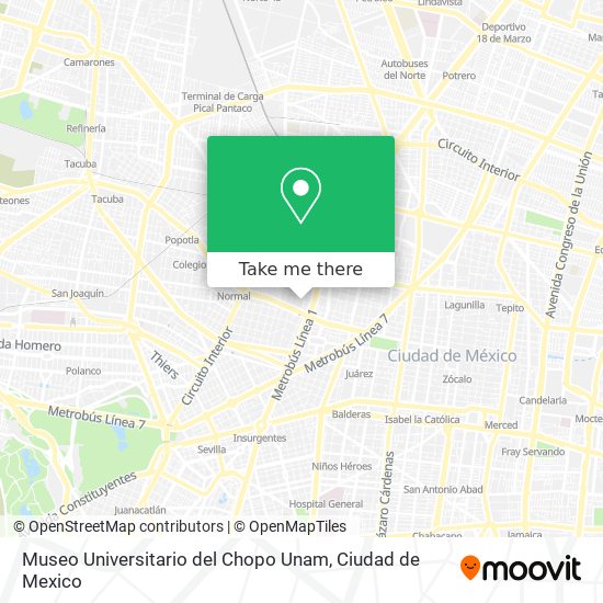 Mapa de Museo Universitario del Chopo Unam