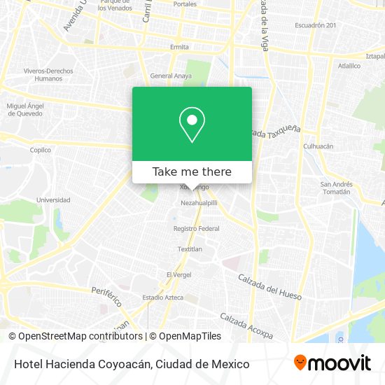 Hotel Hacienda Coyoacán map