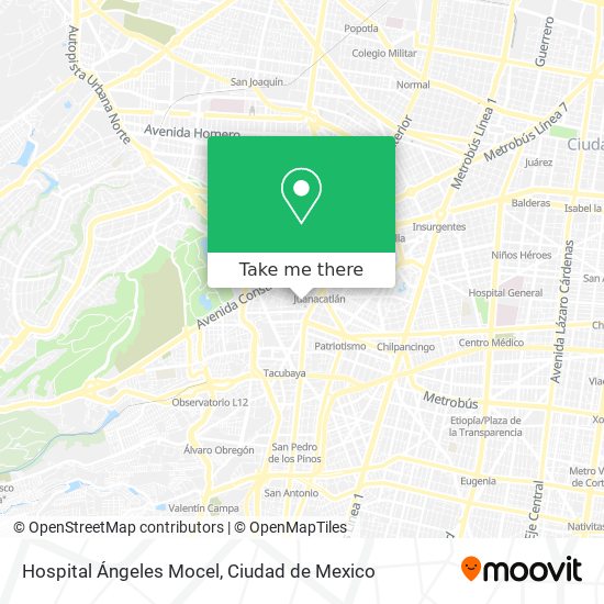 Hospital Ángeles Mocel map