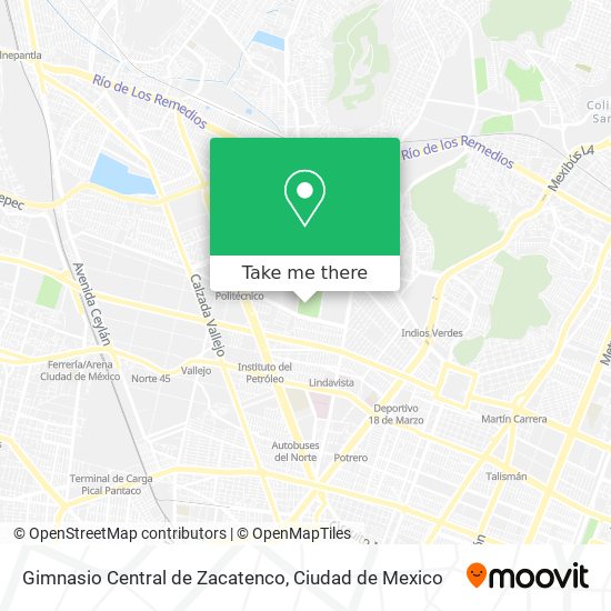 Gimnasio Central de Zacatenco map