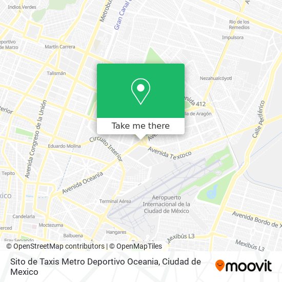 Mapa de Sito de Taxis Metro Deportivo Oceania