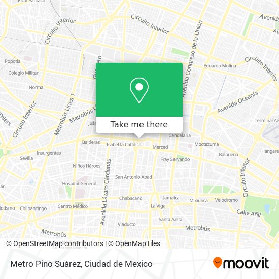Metro Pino Suárez map