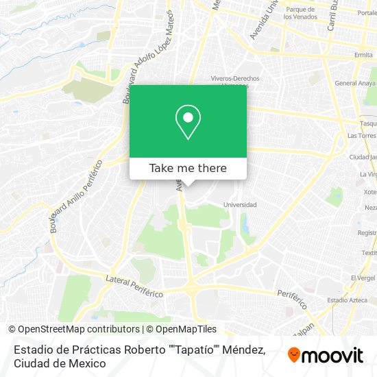 Estadio de Prácticas Roberto ""Tapatío"" Méndez map