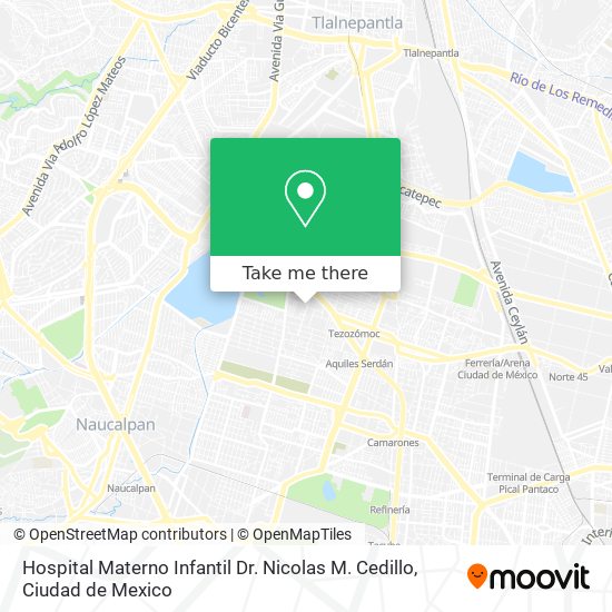 Hospital Materno Infantil Dr. Nicolas M. Cedillo map