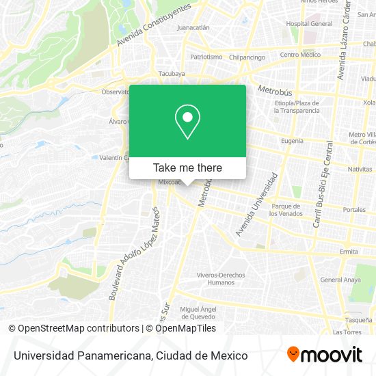 Universidad Panamericana map