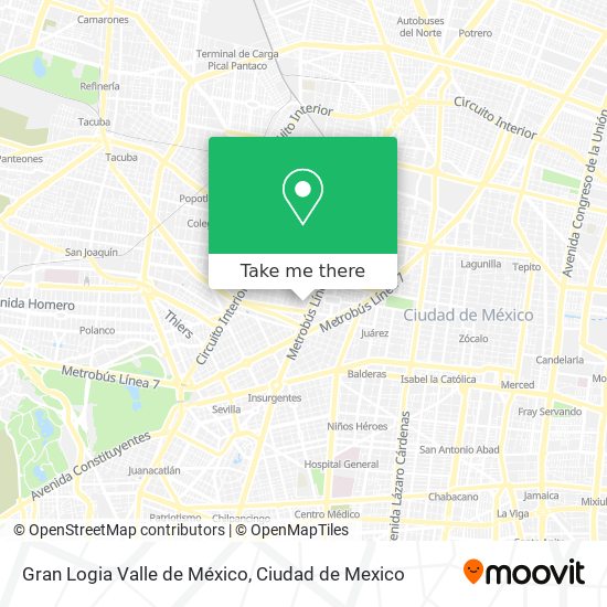 Gran Logia Valle de México map