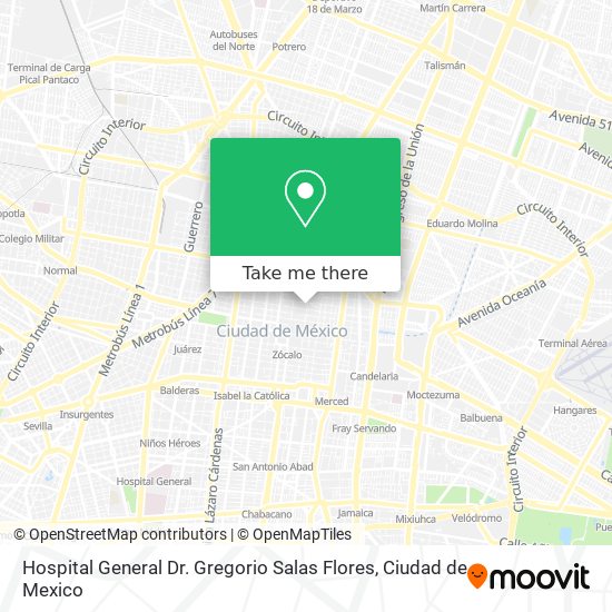 Mapa de Hospital General Dr. Gregorio Salas Flores