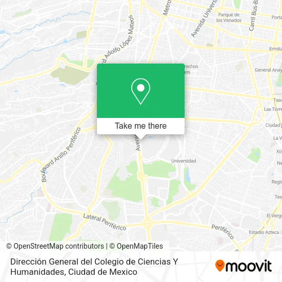 Dirección General del Colegio de Ciencias Y Humanidades map