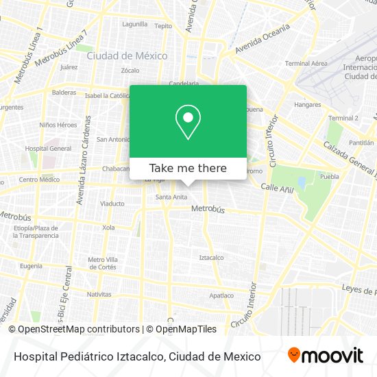 Hospital Pediátrico Iztacalco map