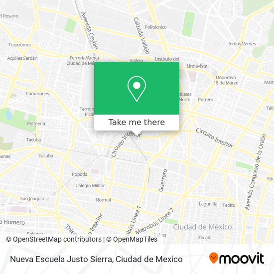 Nueva Escuela Justo Sierra map