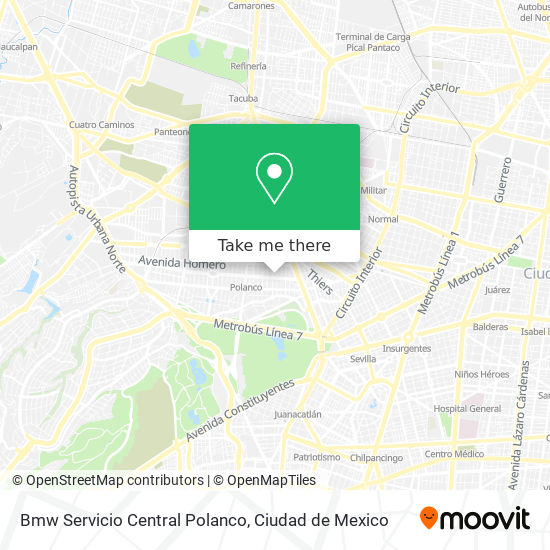 Mapa de Bmw Servicio Central Polanco