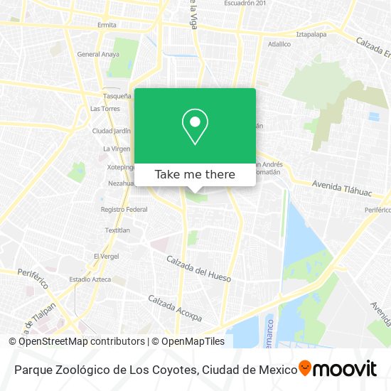 Mapa de Parque Zoológico de Los Coyotes