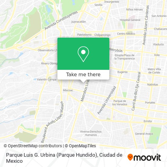 Mapa de Parque Luis G. Urbina (Parque Hundido)