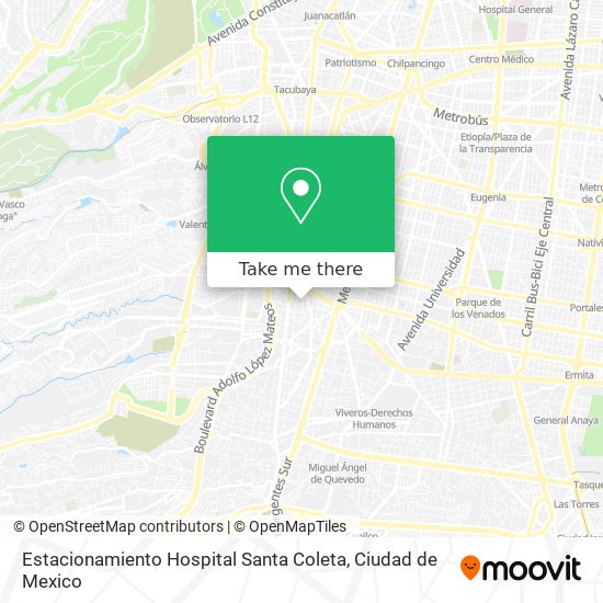 Estacionamiento Hospital Santa Coleta map
